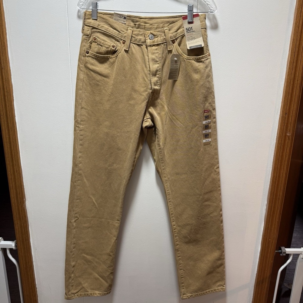 Levis 501 Jeans Men's Size 28x30 Beige Tan NEW WITH TAGS